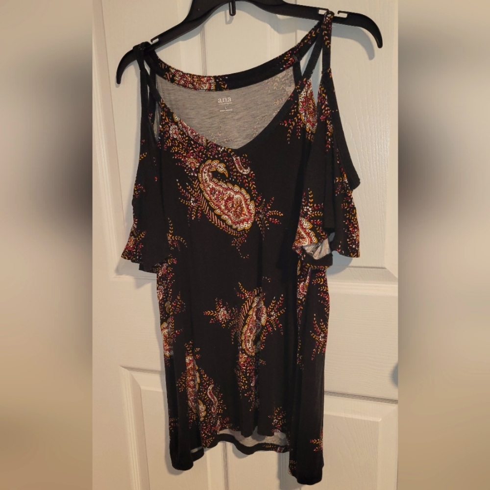 a.n.a. women's open shoulder shirt size large